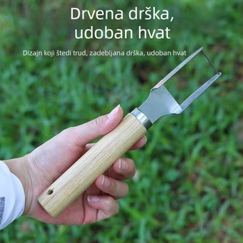 Nož za lubenicu od nehrđajućeg čelika s drvenom drškom — alat za dijeljenje voća i rezanje na kockice