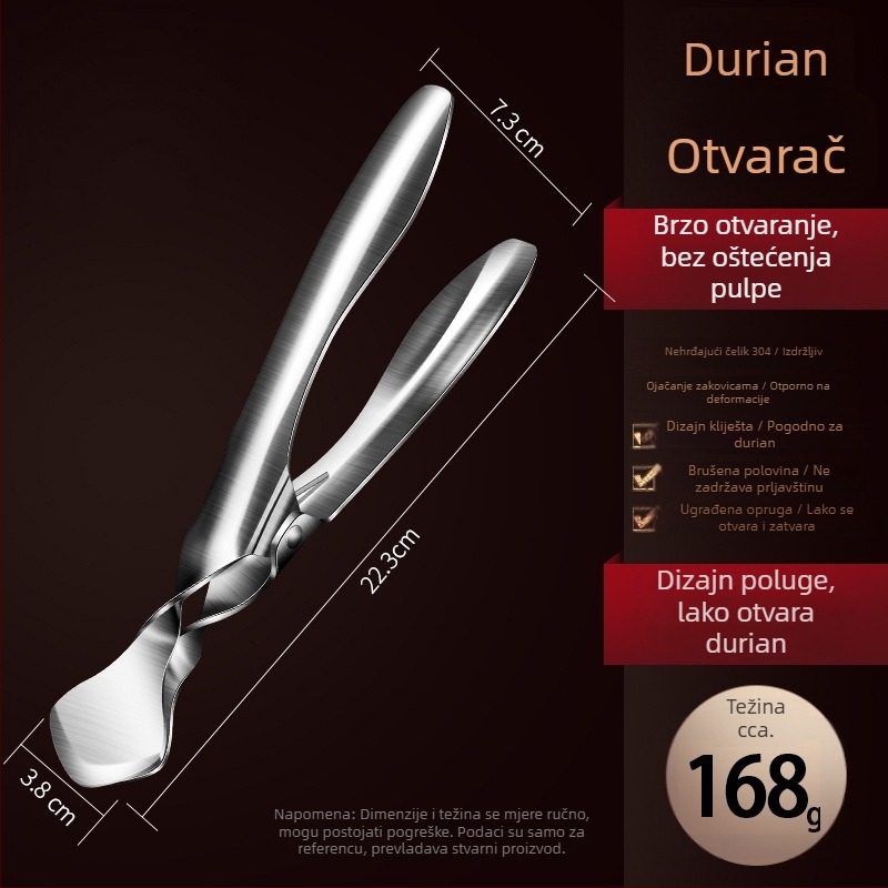 Durian otvarač od 304 nerđajućeg čelika, multifuunkcionalni alat za kućnu i komercijalnu uporabu