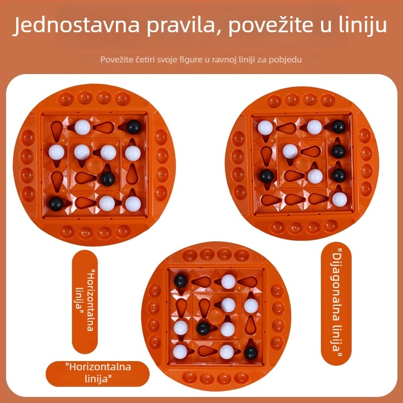 Rotirajuća logička igra za dva igrača — edukativna stolna igra (četiri u nizu)