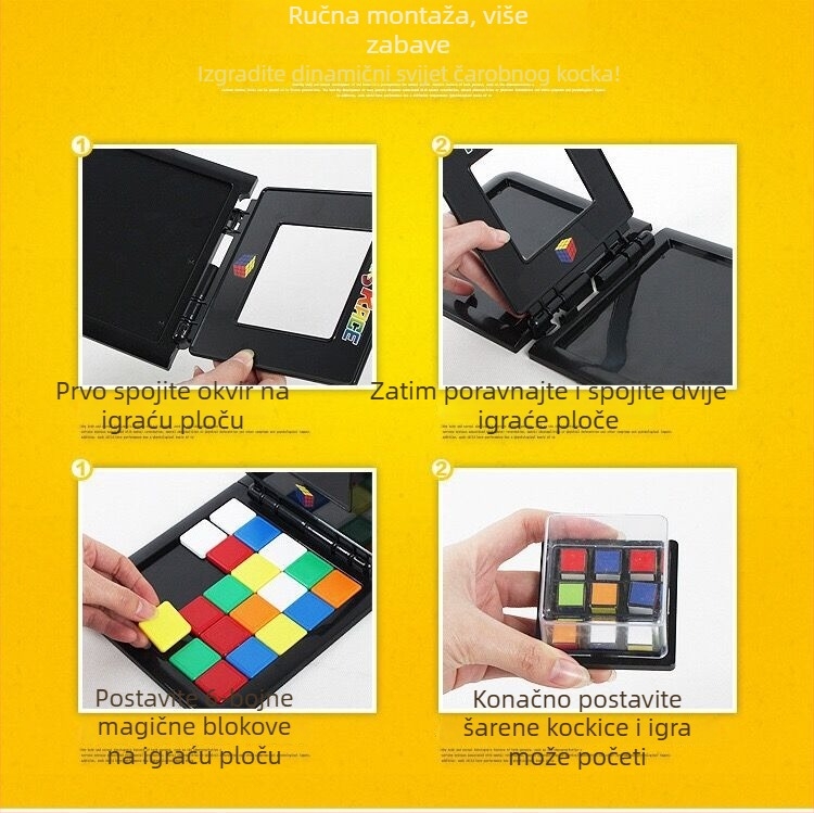 Igra za dva igrača: Rubikov kub-stil boje i brojčani puzzle – obiteljska društvena igra