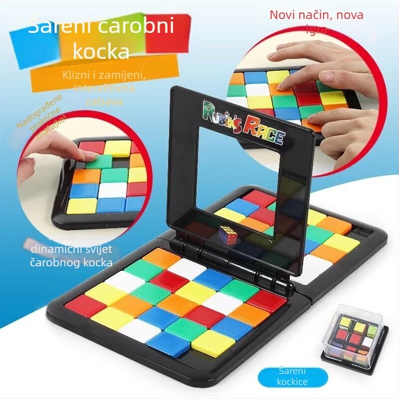 Igra za dva igrača: Rubikov kub-stil boje i brojčani puzzle – obiteljska društvena igra