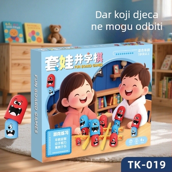 Prilagođena dječja edukativna igračka za razvoj inteligencije, zabavna igra križić-kružić 3x3 za dva igrača, darovni paket