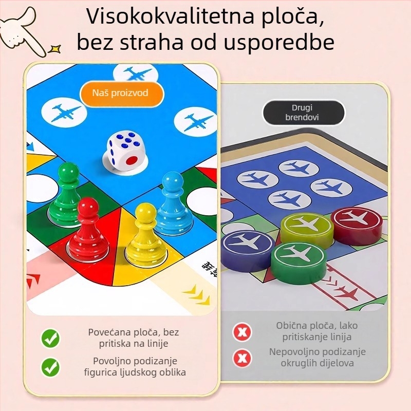 Magnetska sklopiva šahovska ploča – velika ploča od ekološke plastike, edukativna igra za djecu i studente