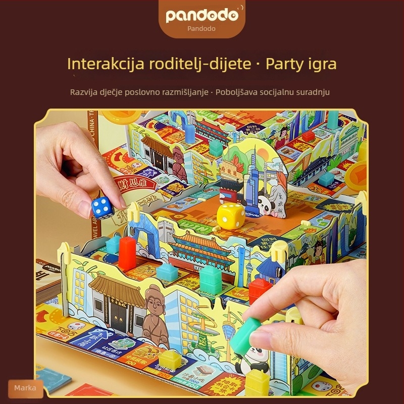 Panduo 3D Igra financijske inteligencije: Putovanje Svijetom — Stolna 3D Šahovnica za Djecu