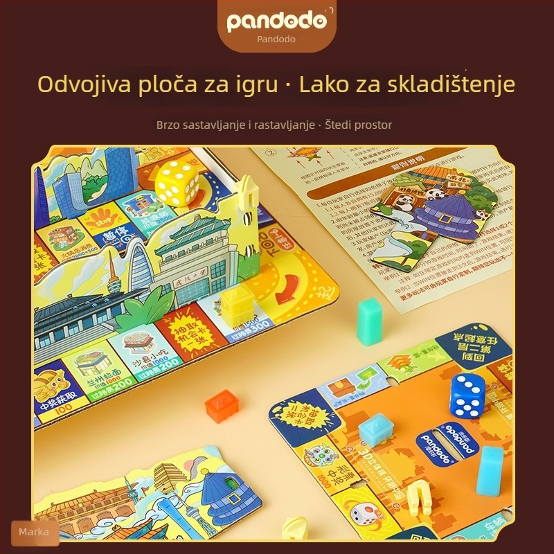 Panduo 3D Igra financijske inteligencije: Putovanje Svijetom — Stolna 3D Šahovnica za Djecu