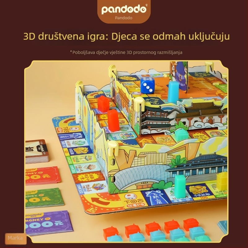 Panduo 3D Igra financijske inteligencije: Putovanje Svijetom — Stolna 3D Šahovnica za Djecu
