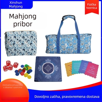 Prijenosna torba za mahjong s velikim kapacitetom za dodatke za mahjong, žetone i kockice