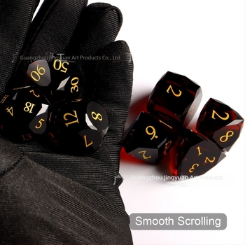 Set kocki Dungeons & Dragons, 7 komada, višestrane kristalne kocke s dijamantnim brušenjem, narančaste boje, za RPG