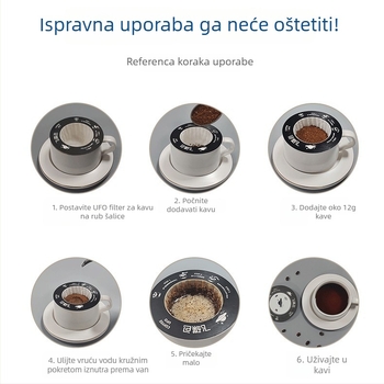 Yan Jie UFO papir za filtriranje kave za pour-over i drip kavu, papir za filtriranje mljevene kave, UFO drip vrećica u limenci