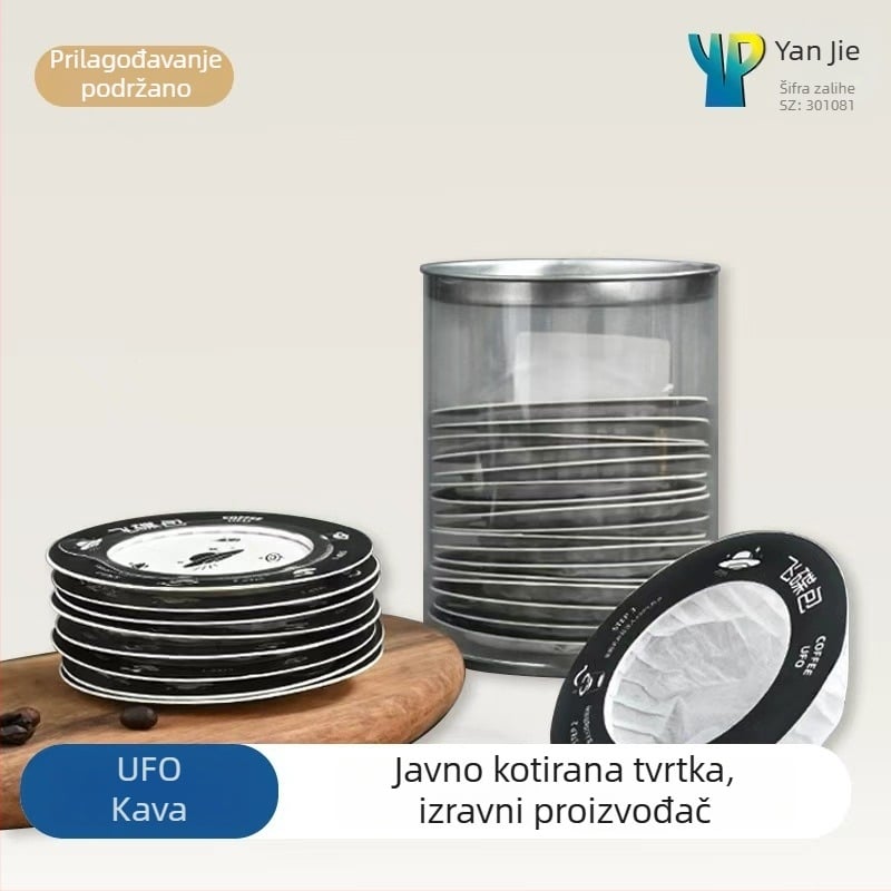 Yan Jie UFO papir za filtriranje kave za pour-over i drip kavu, papir za filtriranje mljevene kave, UFO drip vrećica u limenci