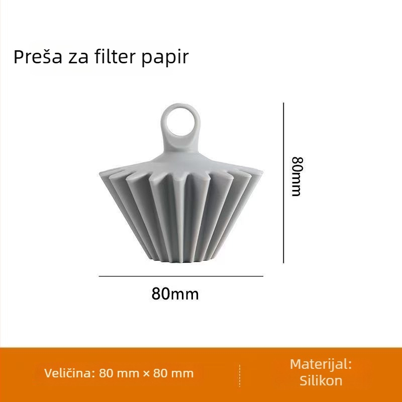 Coffeeplus pritiskivač papira za ručno pripremljenu kavu, V6, s toplinski otpornim silikonskim pomoćnim dijelom za pritisak