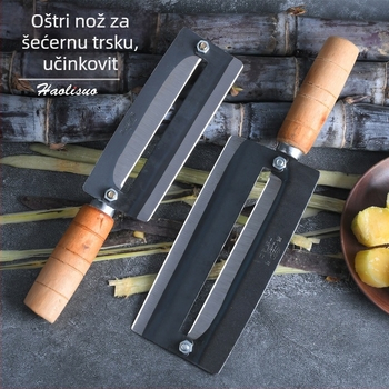 Nož od visoko ugljičnog čelika za šećernu trsiku i ananas, drška od drveta – veliki oštar višenamjenski kuhinjski nož