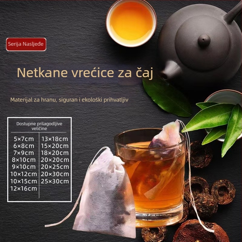 Jednokratne filter vrećice za čaj za maceriranje i juhe; netkani materijal, odvajanje naslaga