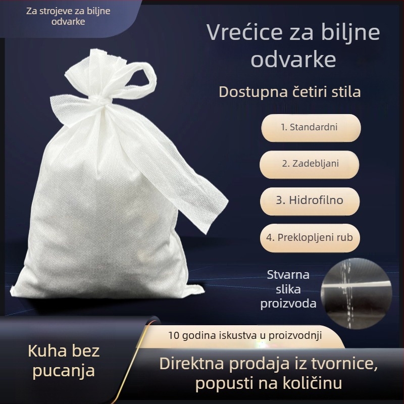 Jednokratne filter vrećice za čaj za maceriranje i juhe; netkani materijal, odvajanje naslaga