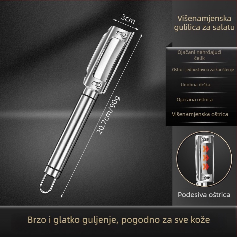 Ogulac za povrće i voće od nehrđajućeg čelika – 3 u 1 kuhinjski višefunkcijski alat