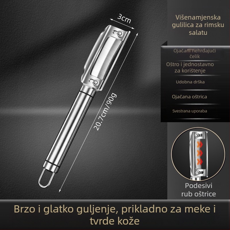Ogulac za povrće i voće od nehrđajućeg čelika – 3 u 1 kuhinjski višefunkcijski alat