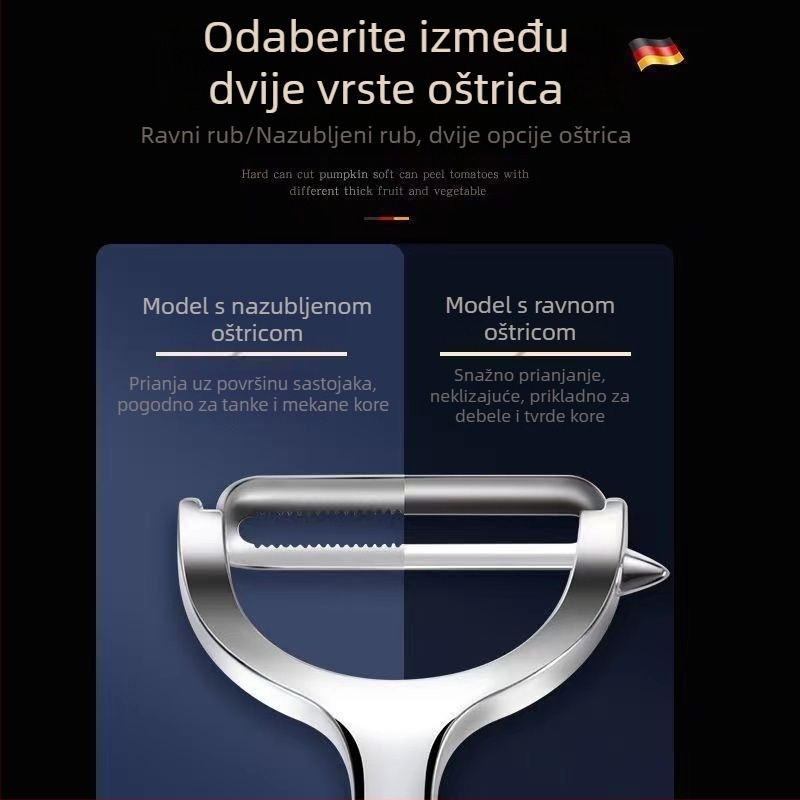 Nerđajućeg čelika višenamjenski naribac i oguljač za krumpire, rotkvice i krastavce