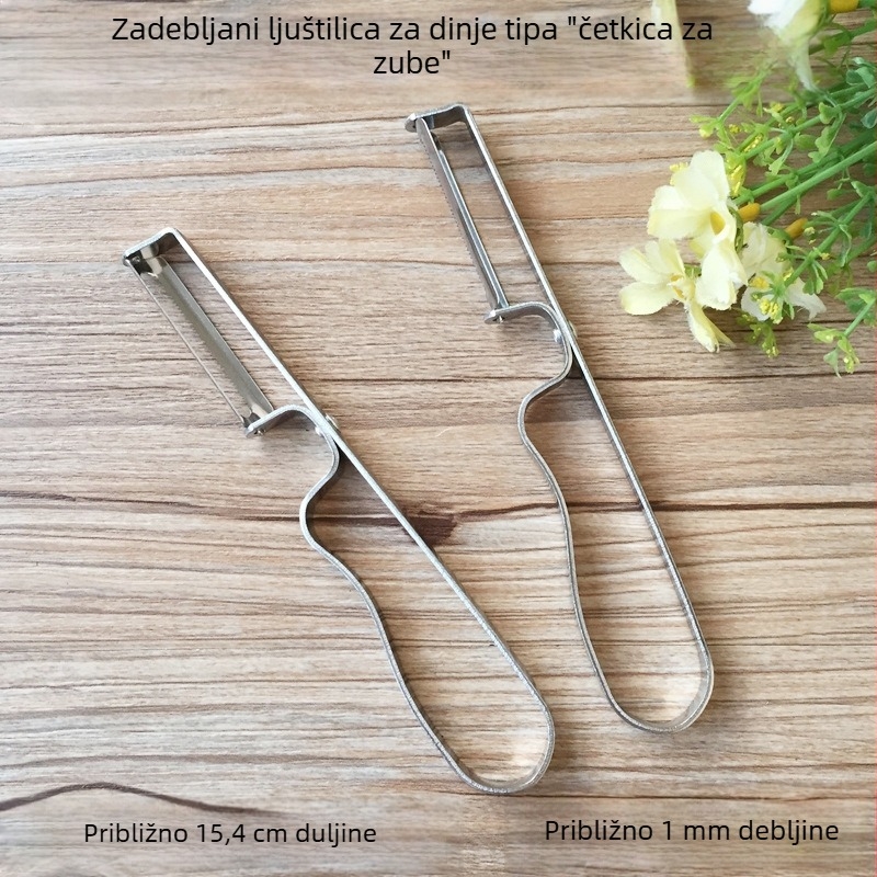 Nerđajući čelik, alat za ljuštenje voća u obliku četkice za zube, debljina 1,5 mm, višefunkcionalni kuhinjski alat