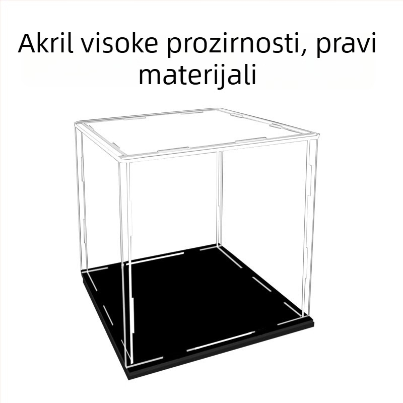 Akril kutija za figure – prozračna kutija za prikaz s zaštitom od prašine, dimenzije 10×10×10 cm, zapremina 1 L, model jlc-41
