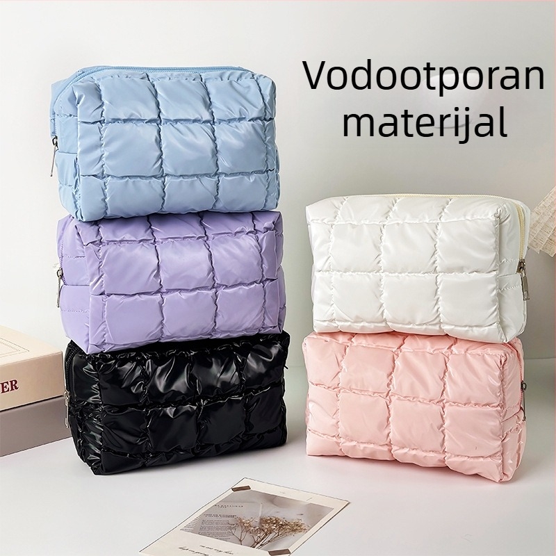 Kozmetička torbica punjena perjem, vodootporna, velika kapaciteta, praktična 3D putna torbica za kozmetiku, slatka 3D mala torbica za pohranu, clutch torbica
