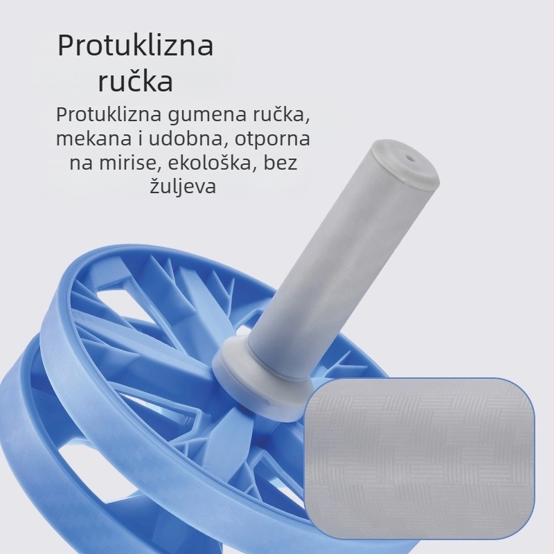 Dvojni kotačić za trbušne mišiće – stabilan, tih, s protukliznim dizajnom, kućna fitness oprema, širok dizajn