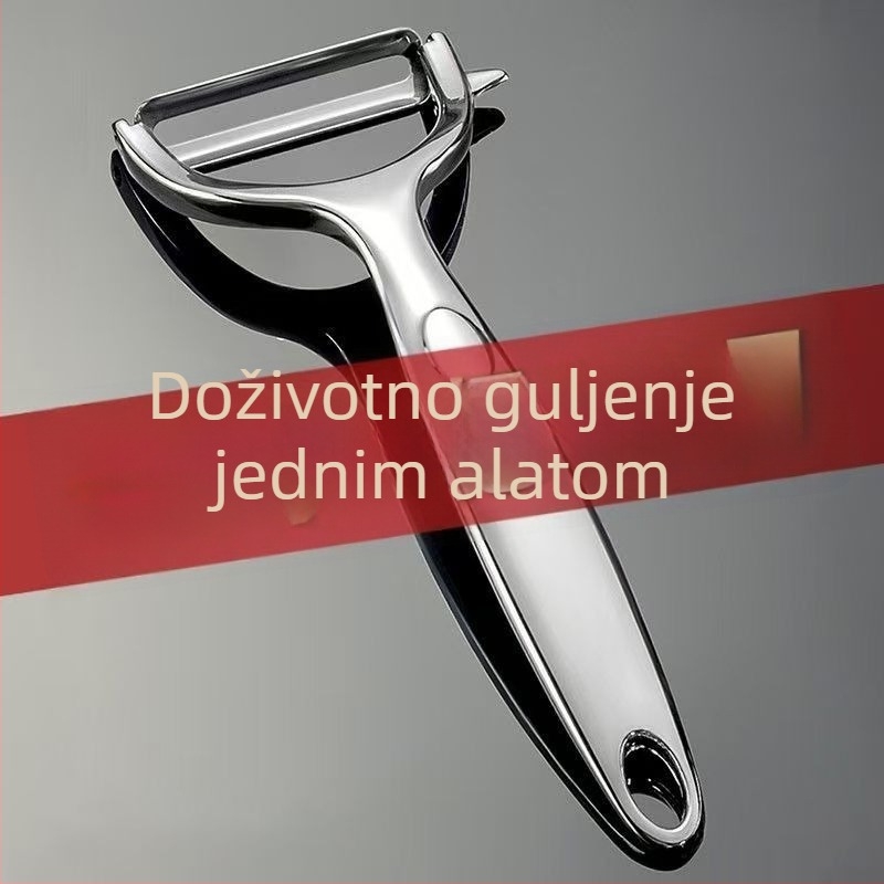Višenamjenski kuhinjski oguljivač od nehrđajućeg čelika, za kućnu upotrebu, pogodan za guljenje krumpira, jabuka i drugog voća i povrća.