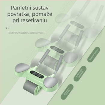 Rolika za trbušne mišiće s automatskim vraćanjem i brojačem – tiha, protuklizna, nježna prema struku, za kućnu fitness opremu