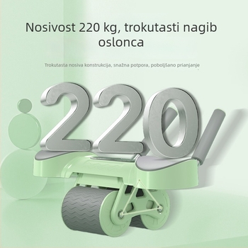 Rolika za trbušne mišiće s automatskim vraćanjem i brojačem – tiha, protuklizna, nježna prema struku, za kućnu fitness opremu