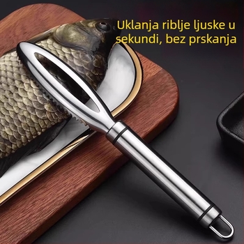 Alat od nehrđajućeg čelika za uklanjanje ljuskica ribe i nož – kuhinjski alat 3-u-1