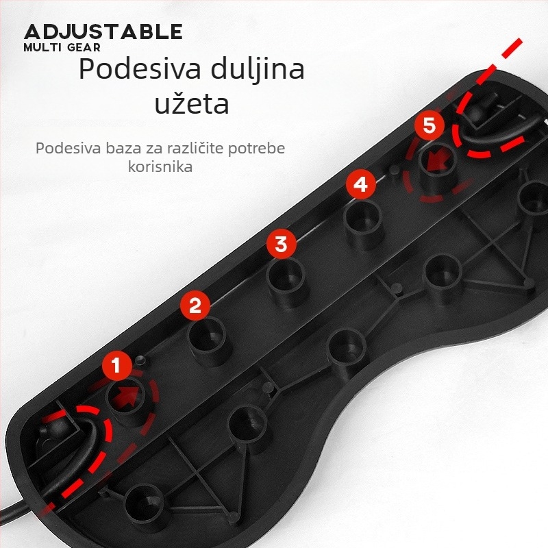 Višefunkcionalno kolo za trbušne mišiće s dvostrukim točkom, uređajem za napetost i automatskim vraćanjem užeta