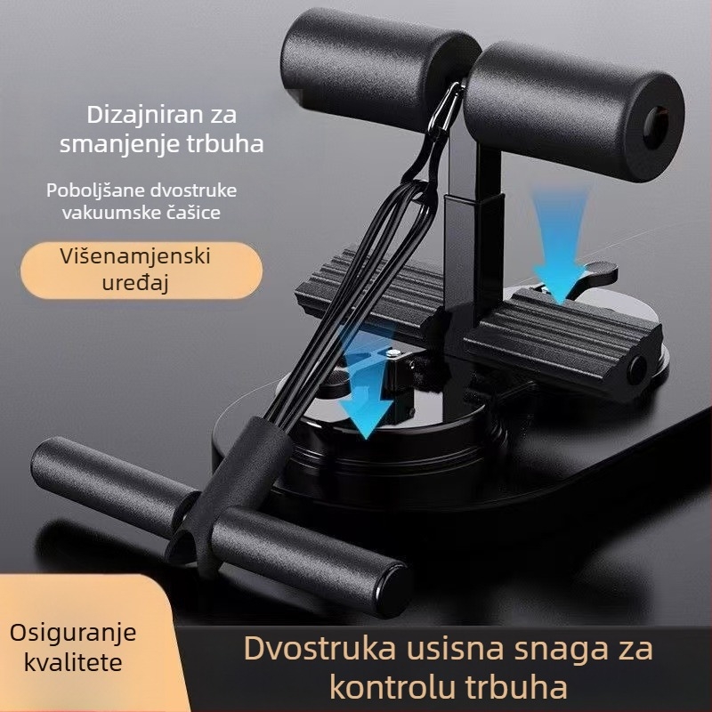 Uređaj za vježbanje trbušnih mišića s dvostrukim usisnim čašama i vučnim užetom – kućni fitness uređaj za mršavljenje