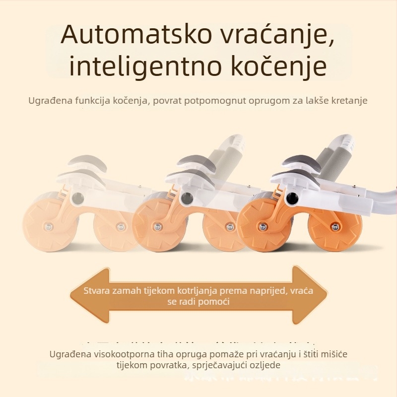 Domaći kotačić za trbušnjake s automatskim vraćanjem – fitness oprema za trbušne mišiće