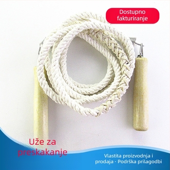Preskakala užeta s drvenim držačima, užica od pamuka i lana, više veličina, za odrasle, individualno ili grupno vježbanje