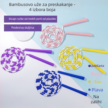 Uže za preskakanje s perlama i bambusnim segmentima za djecu i odrasle