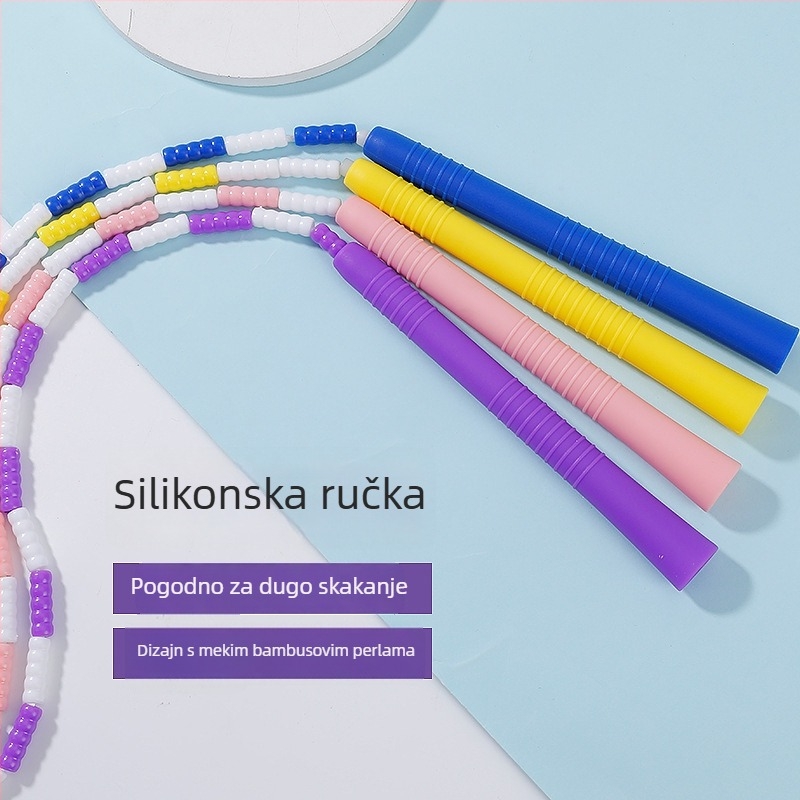 Uže za preskakanje s perlama i bambusnim segmentima za djecu i odrasle