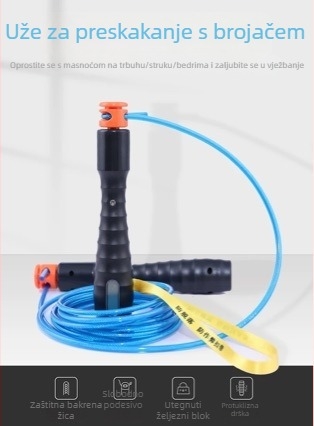 Huihai Bluetooth preskakanje uže – elektronički brojčanik i mjerač vremena, čelično uže