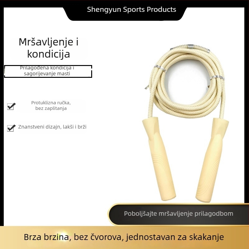 Švihadlo s ležajevima, makaron bojama, pamukovo uže, podesivo za učenike