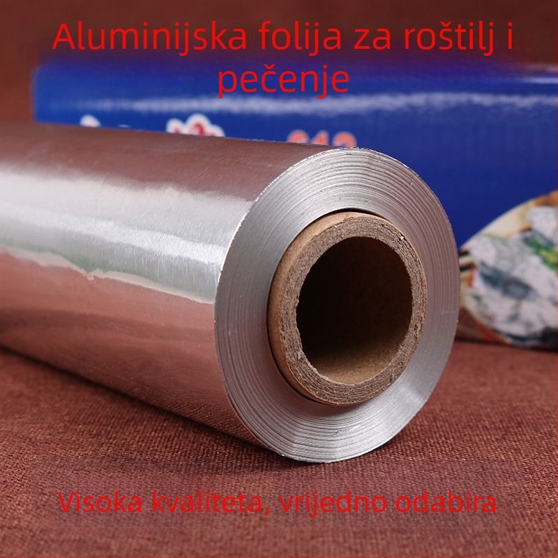 Deblja aluminijska folija za roštiljanje i pečenje, kućna uporaba, papir za pečenje prehrambene kvalitete za pečenje mesa i slatkog krumpira