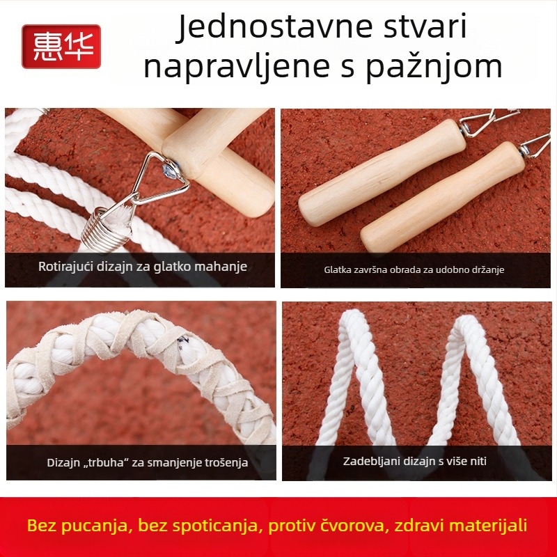 Grupno preskakanje užetom od pamuka – dugačko i debelo za fitness i dječje aktivnosti