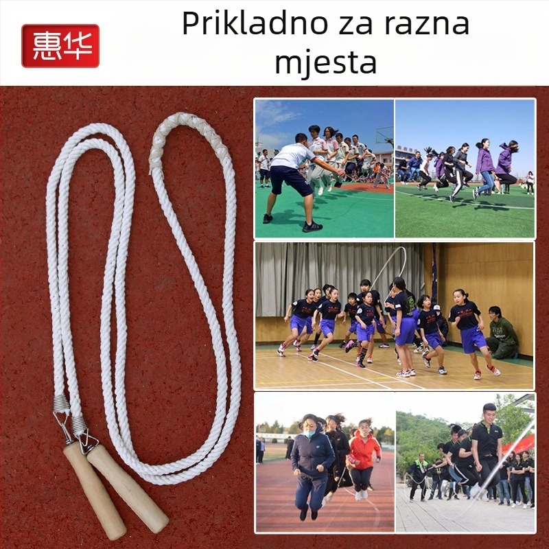 Grupno preskakanje užetom od pamuka – dugačko i debelo za fitness i dječje aktivnosti