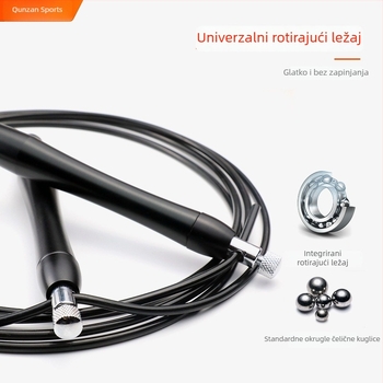 Teško užad za preskakanje s aluminijskom ručkom, čeličnim sajlom i ležajem od 360° za brzinski trening