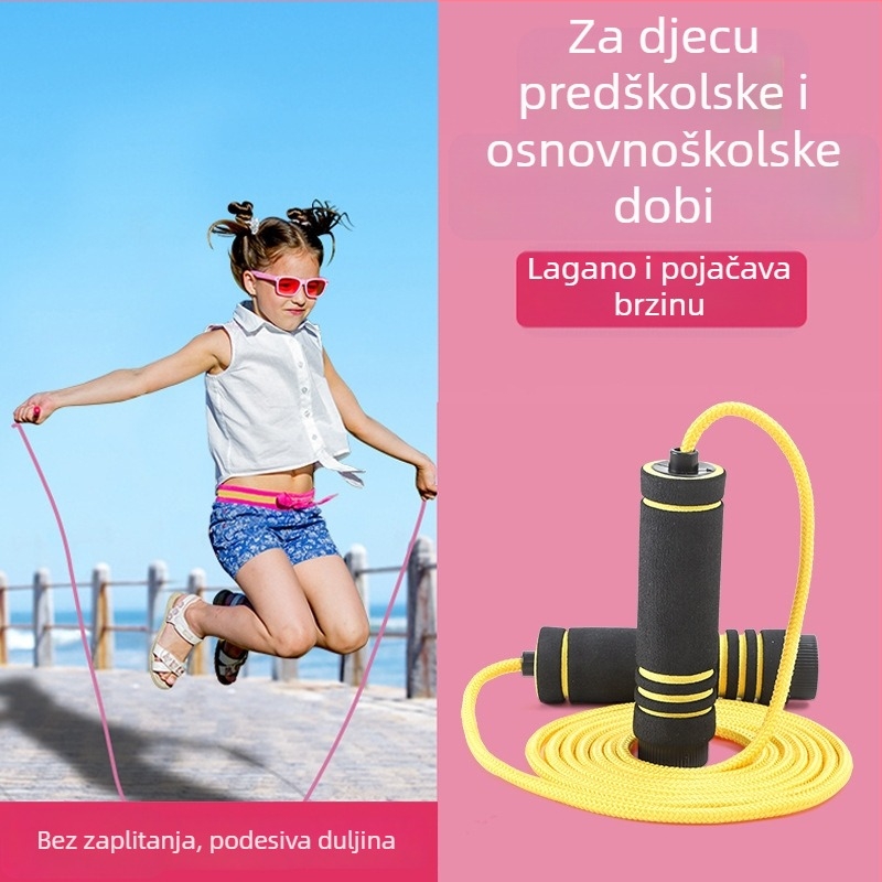 Prilagodljiva užad za skakanje za fitness i sagorijevanje masnoća, pogodna za djecu i odrasle; trening za tjelesni odgoj.