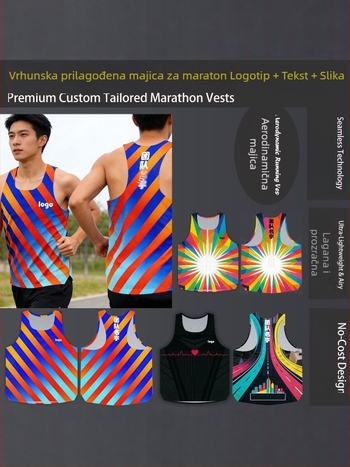 Muški maratonski prsluk, prilagodljiv, brzo se suši, prozračan za trčanje i trening u timskim natjecanjima