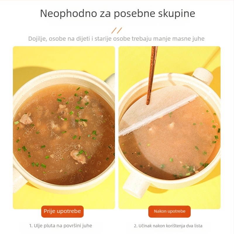 Rice Wood Papir za apsorpciju ulja za hranu, kuhinjski filtr papir za juhe