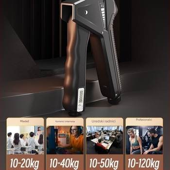 10–120 kg prilagodljiv grip s brojačem – profesionalni uređaj za jačanje snage prstiju, ruke i zapešća
