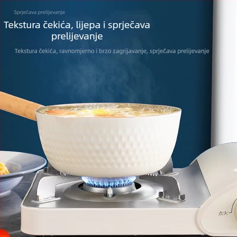 Japanski stil tiganja od Maifan kamena, neklizajući, za kućnu upotrebu — posuda za bebinu hranu, posuda za rezance, posuda za mlijeko i mala posuda za juhu, indukcijska kompatibilnost