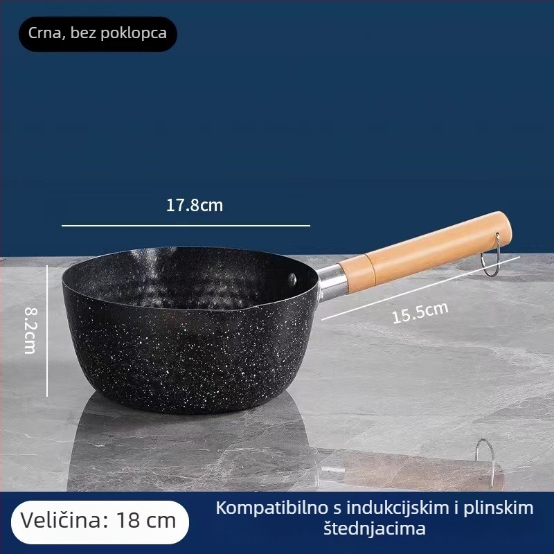 Japanski stil tiganja od Maifan kamena, neklizajući, za kućnu upotrebu — posuda za bebinu hranu, posuda za rezance, posuda za mlijeko i mala posuda za juhu, indukcijska kompatibilnost