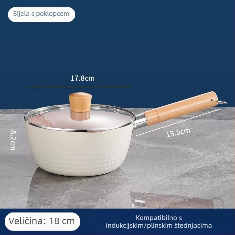 Japanski stil tiganja od Maifan kamena, neklizajući, za kućnu upotrebu — posuda za bebinu hranu, posuda za rezance, posuda za mlijeko i mala posuda za juhu, indukcijska kompatibilnost