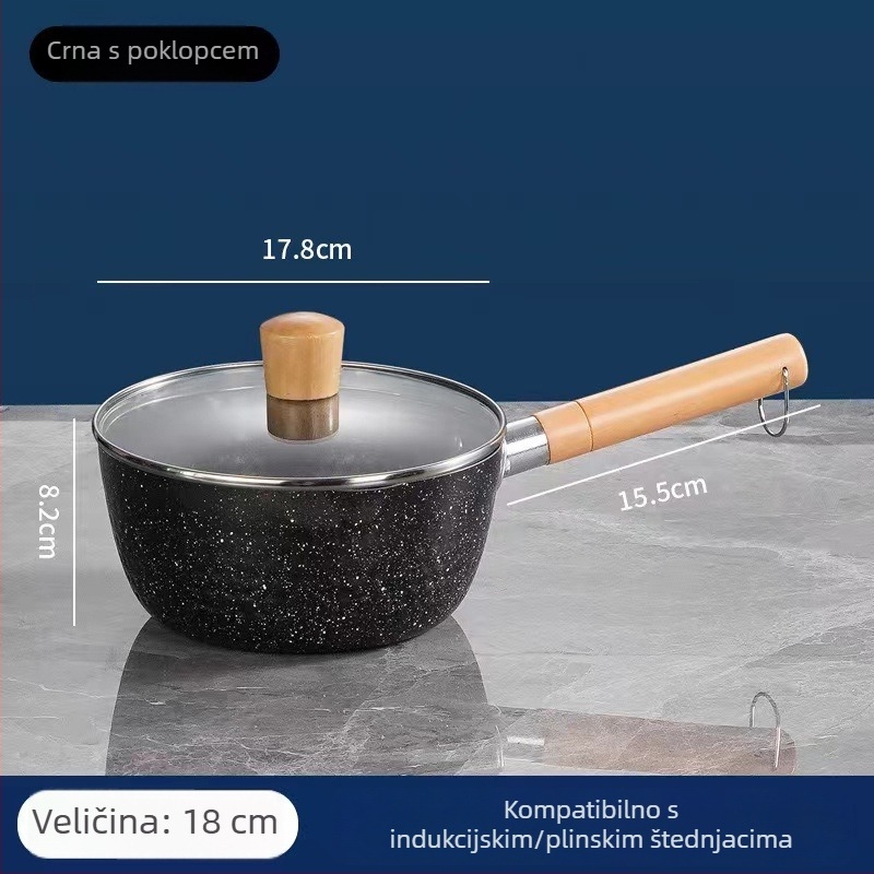 Japanski stil tiganja od Maifan kamena, neklizajući, za kućnu upotrebu — posuda za bebinu hranu, posuda za rezance, posuda za mlijeko i mala posuda za juhu, indukcijska kompatibilnost