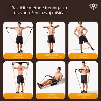 Set otpornih traka za muškarce – trening snage, vježbe za prsne mišiće, kućna fitnes oprema
